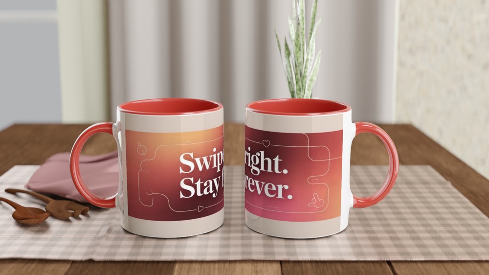 Swipe Right Stay Forever - Romantic Dating Mug — view 7