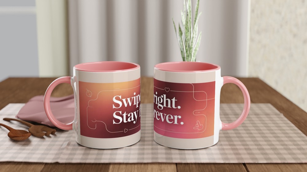 Swipe Right Stay Forever - Romantic Dating Mug — view 6