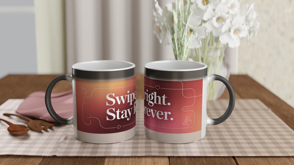 Swipe Right Stay Forever - Romantic Dating Mug — view 3