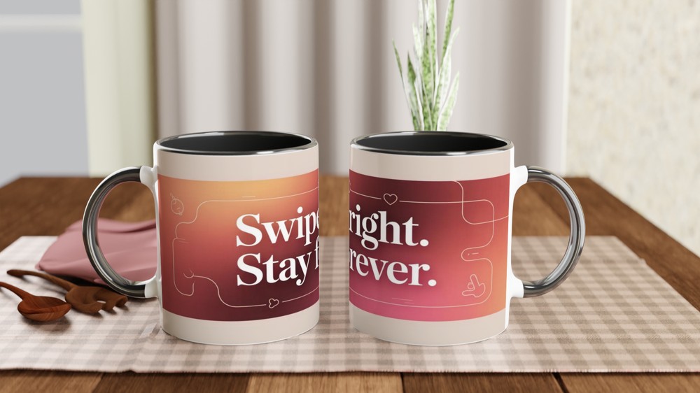 Swipe Right Stay Forever - Romantic Dating Mug — view 9