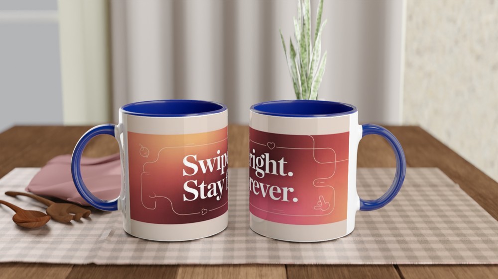 Swipe Right Stay Forever - Romantic Dating Mug — view 4