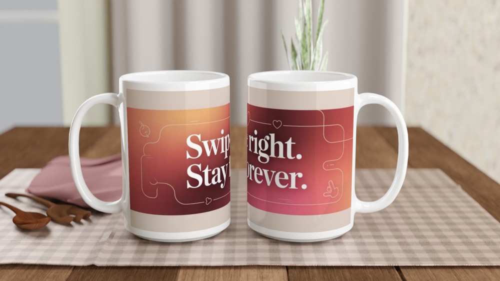 Swipe Right Stay Forever - Romantic Dating Mug — view 2