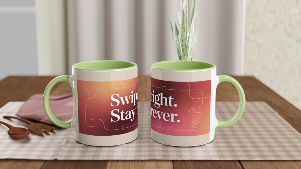 Swipe Right Stay Forever - Romantic Dating Mug — view 5
