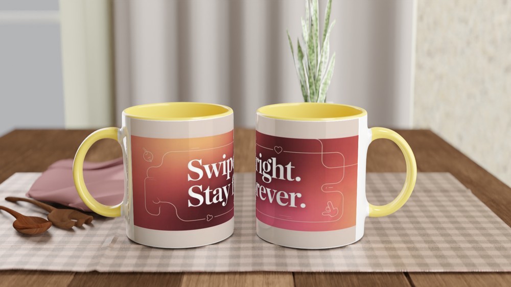 Swipe Right Stay Forever - Romantic Dating Mug — view 8