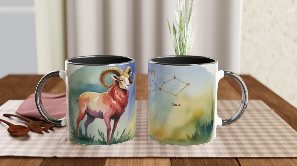 Aries Mug | Zodiac Ram Astrology Gift | Celestial Birthday Present for Her and Him — view 9