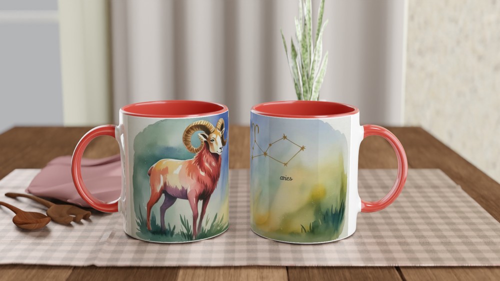 Aries Mug | Zodiac Ram Astrology Gift | Celestial Birthday Present for Her and Him — view 7