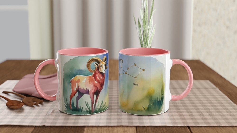 Aries Mug | Zodiac Ram Astrology Gift | Celestial Birthday Present for Her and Him — view 6