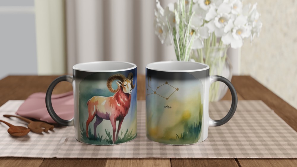 Aries Mug | Zodiac Ram Astrology Gift | Celestial Birthday Present for Her and Him — view 3