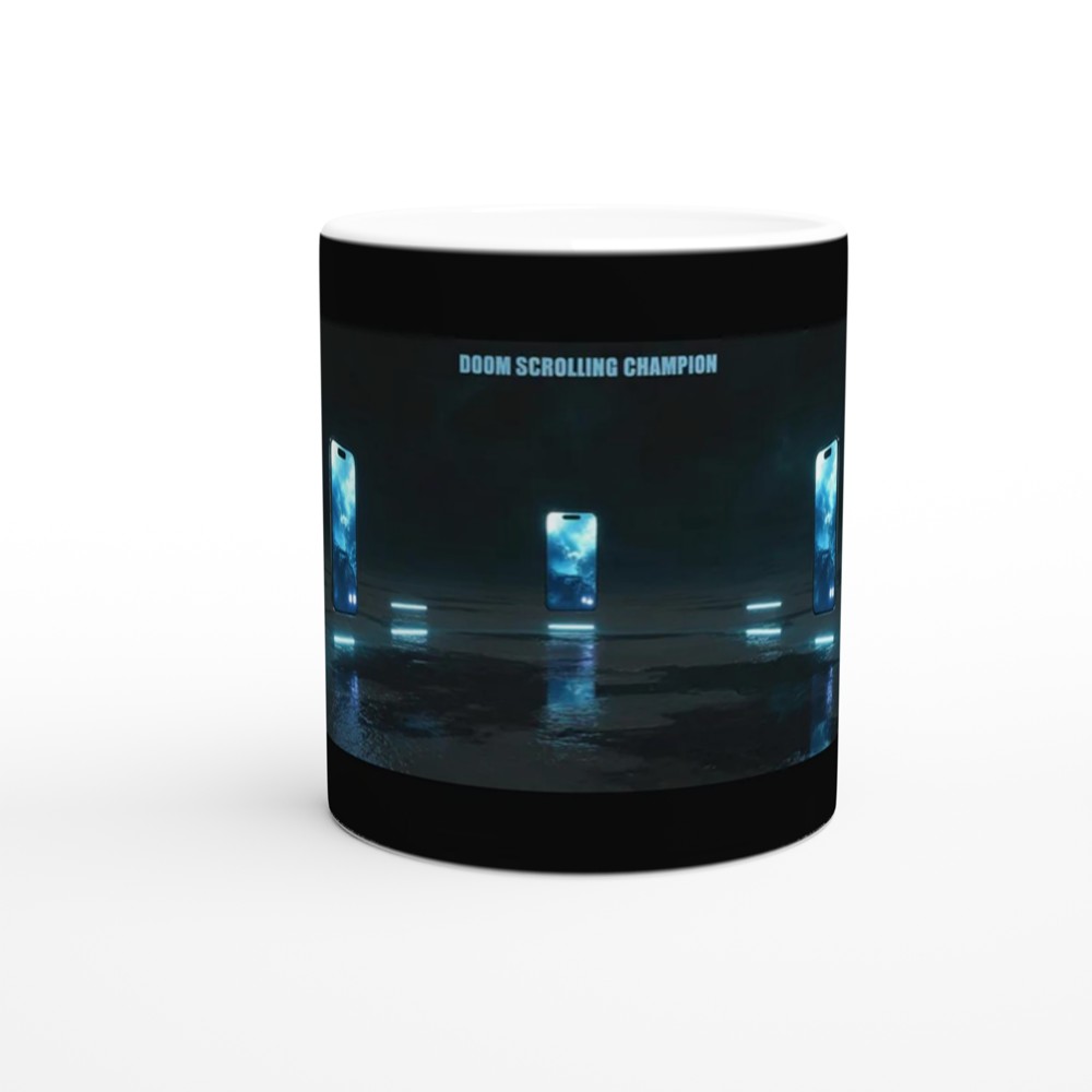 Doom Scrolling Champion Mug | Funny Phone Addict Gift | Novelty Office Coffee Cup | Birthday Present for Best Friend — view 11