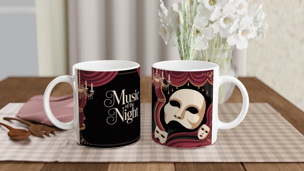 Music of the Night Phantom Opera Mask Mug