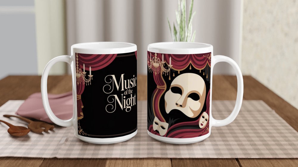 Music of the Night Phantom Opera Mask Mug — view 2