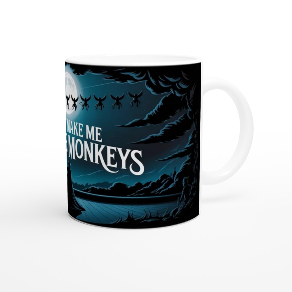 Wicked Winged Monkeys Mug | Musical Theatre Gift | West End Show Present | Silhouette Flying Monkey Mug — view 12
