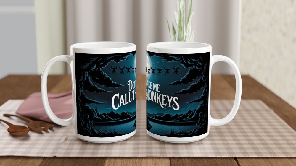 Wicked Winged Monkeys Mug | Musical Theatre Gift | West End Show Present | Silhouette Flying Monkey Mug — view 2