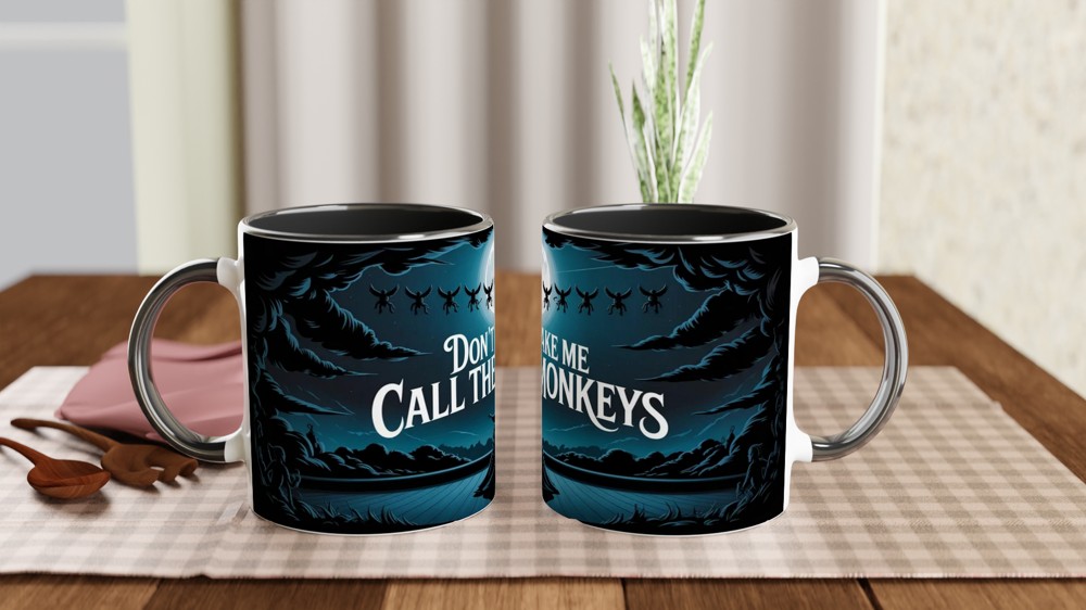 Wicked Winged Monkeys Mug | Musical Theatre Gift | West End Show Present | Silhouette Flying Monkey Mug — view 9