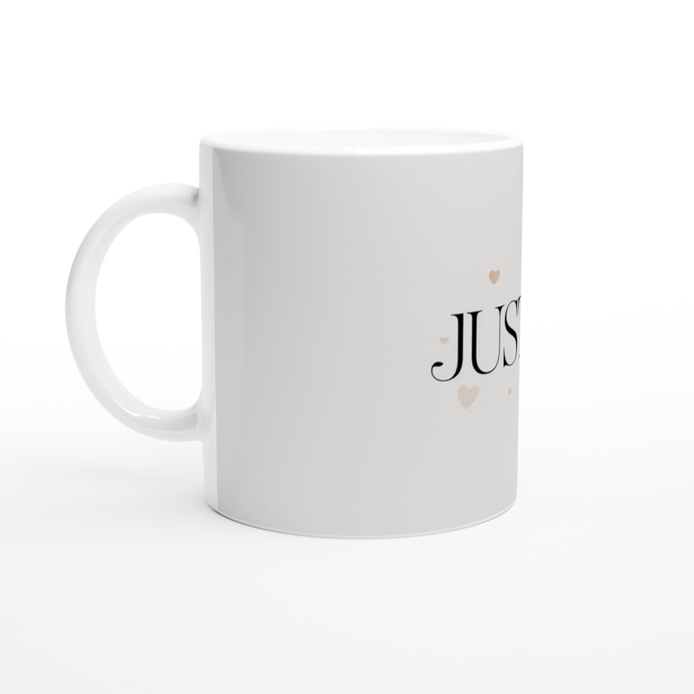 Just Us Romantic Mug | Minimalist Heart Anniversary Gift | Valentine's Day Present for Couples | Cute Ceramic Coffee Cup — view 10
