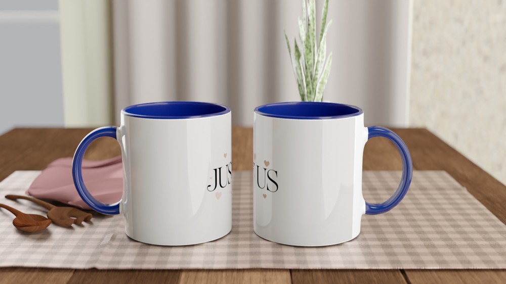 Just Us Romantic Mug | Minimalist Heart Anniversary Gift | Valentine's Day Present for Couples | Cute Ceramic Coffee Cup — view 4