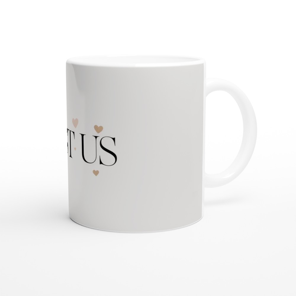 Just Us Romantic Mug | Minimalist Heart Anniversary Gift | Valentine's Day Present for Couples | Cute Ceramic Coffee Cup — view 12