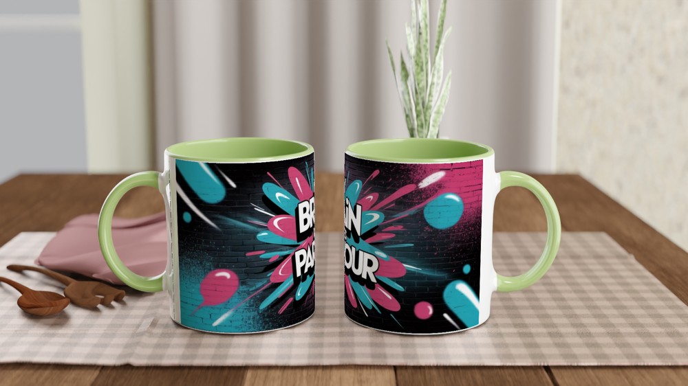 My Brain Does Parkour Mug | Neurodiversity Gift | Funny ADHD Present for Him or Her | Graffiti Street Art Style Coffee Cup — view 5