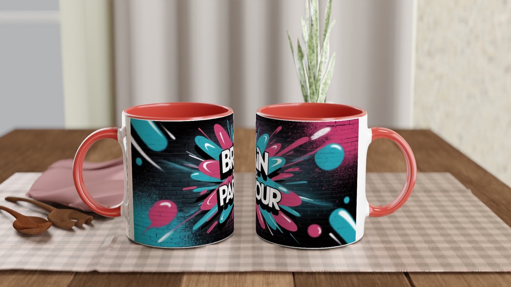 My Brain Does Parkour Mug | Neurodiversity Gift | Funny ADHD Present for Him or Her | Graffiti Street Art Style Coffee Cup — view 7