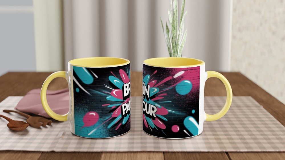 My Brain Does Parkour Mug | Neurodiversity Gift | Funny ADHD Present for Him or Her | Graffiti Street Art Style Coffee Cup — view 8