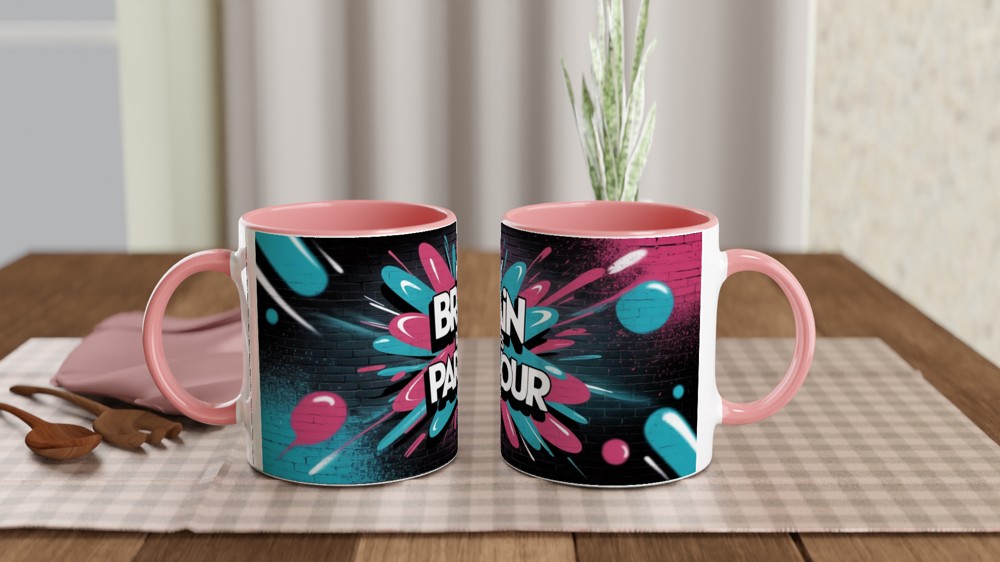 My Brain Does Parkour Mug | Neurodiversity Gift | Funny ADHD Present for Him or Her | Graffiti Street Art Style Coffee Cup — view 6