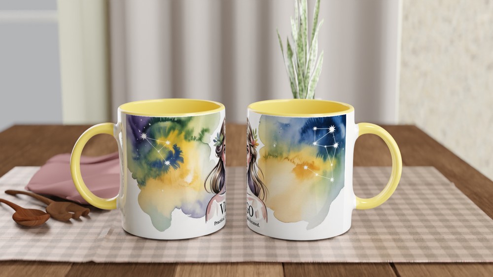 Virgo Mug | Zodiac Star Sign Gift | Watercolor Virgo Maiden Present for Her | Astrology Birthday Mug — view 8