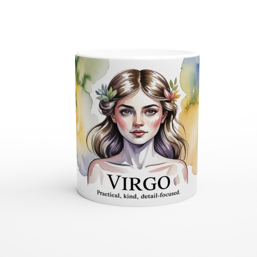 Virgo Mug | Zodiac Star Sign Gift | Watercolor Virgo Maiden Present for Her | Astrology Birthday Mug — view 11