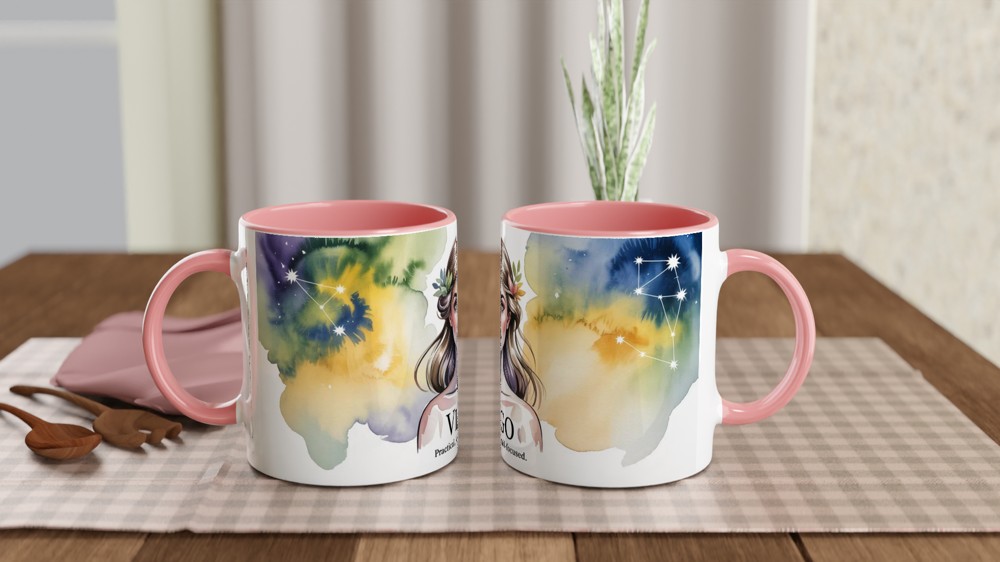 Virgo Mug | Zodiac Star Sign Gift | Watercolor Virgo Maiden Present for Her | Astrology Birthday Mug — view 6