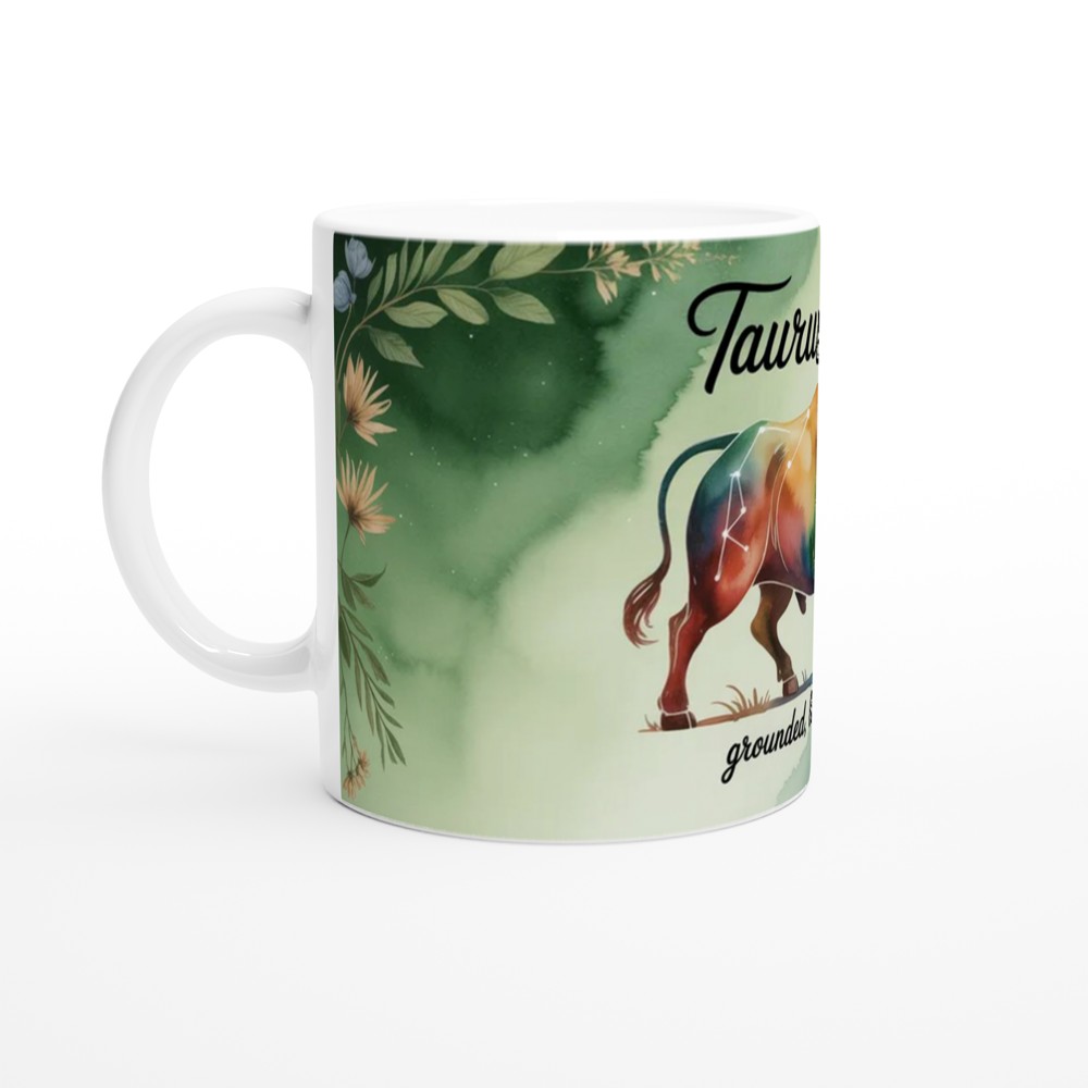 Taurus Zodiac Mug | Astrology Birthday Gift | Watercolor Bull Constellation Cup | Gift for Taurus Her or Him — view 10