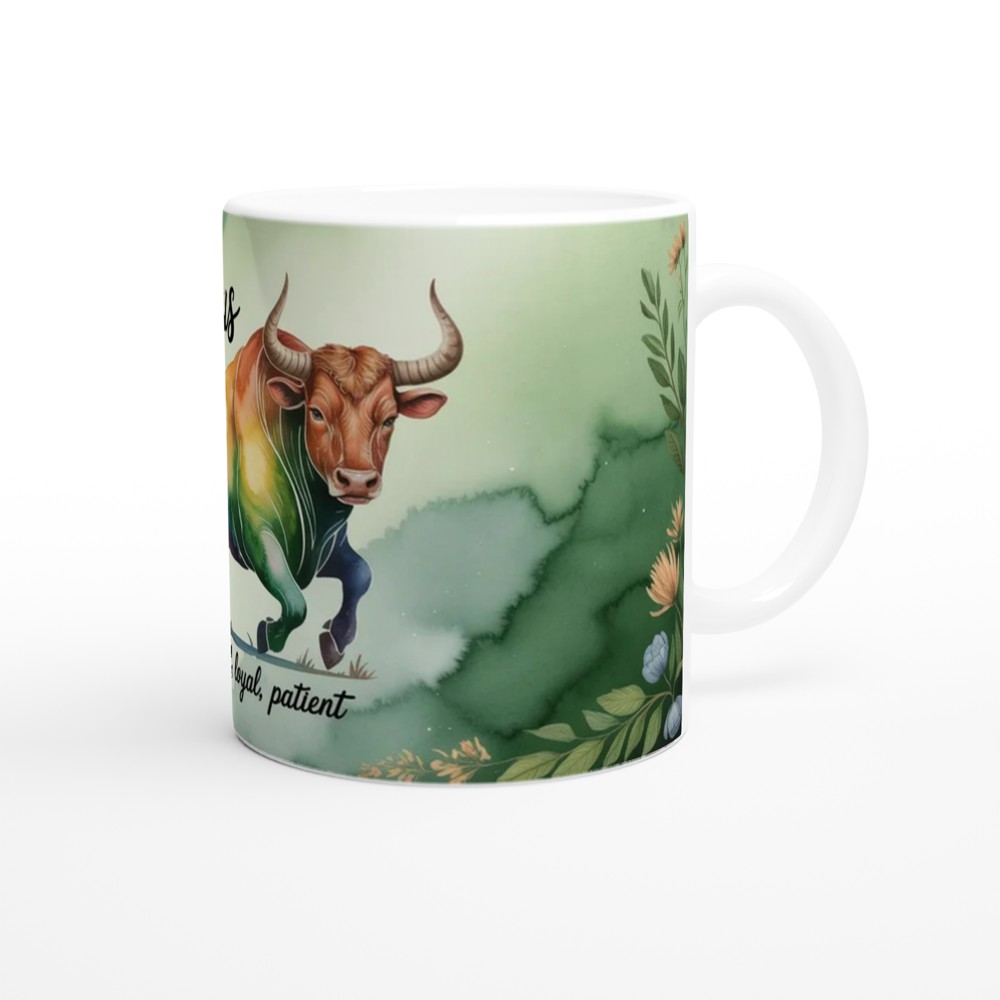 Taurus Zodiac Mug | Astrology Birthday Gift | Watercolor Bull Constellation Cup | Gift for Taurus Her or Him — view 12
