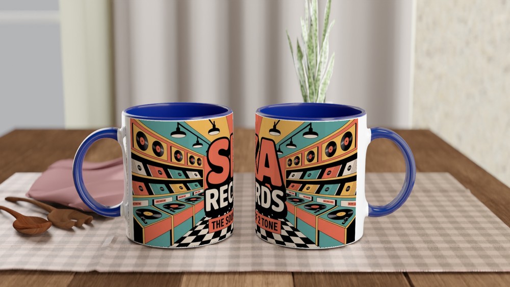 Ska Mug | The Sound of 2 Tone Record Design | Retro Music Gift for Dad | Vintage Vinyl Style Coffee Cup — view 4