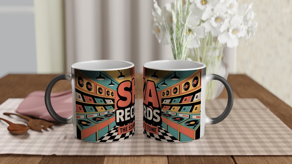 Ska Mug | The Sound of 2 Tone Record Design | Retro Music Gift for Dad | Vintage Vinyl Style Coffee Cup — view 3