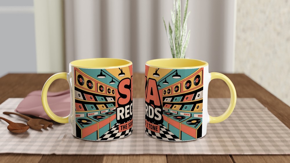 Ska Mug | The Sound of 2 Tone Record Design | Retro Music Gift for Dad | Vintage Vinyl Style Coffee Cup — view 8
