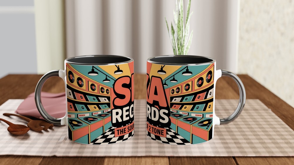 Ska Mug | The Sound of 2 Tone Record Design | Retro Music Gift for Dad | Vintage Vinyl Style Coffee Cup — view 9