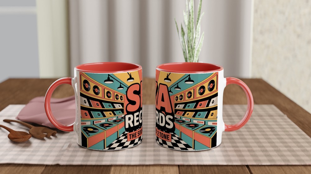 Ska Mug | The Sound of 2 Tone Record Design | Retro Music Gift for Dad | Vintage Vinyl Style Coffee Cup — view 7