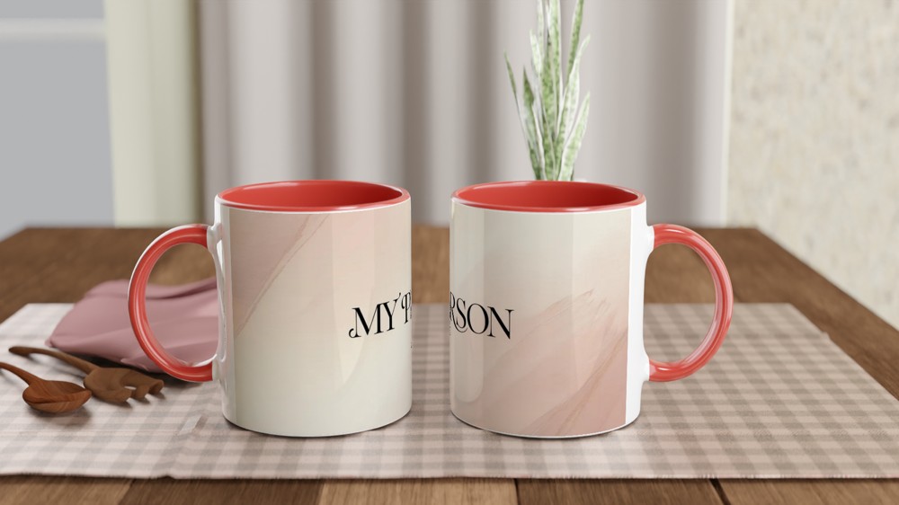 My Person Mug | Minimalist Romantic Gift | Valentine's Day Present for Her or Him | Anniversary Ceramic Coffee Cup — view 7