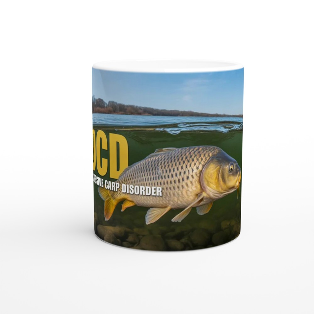 Obsessive Carp Disorder Mug | Funny Fishing Gift for Him | Carp Angler Present | Father's Day Dad Mug | Wrap Around River Scene — view 11