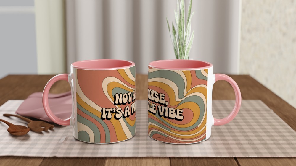 Not A Phase It's A Whole Vibe Retro Groovy Mug — view 6