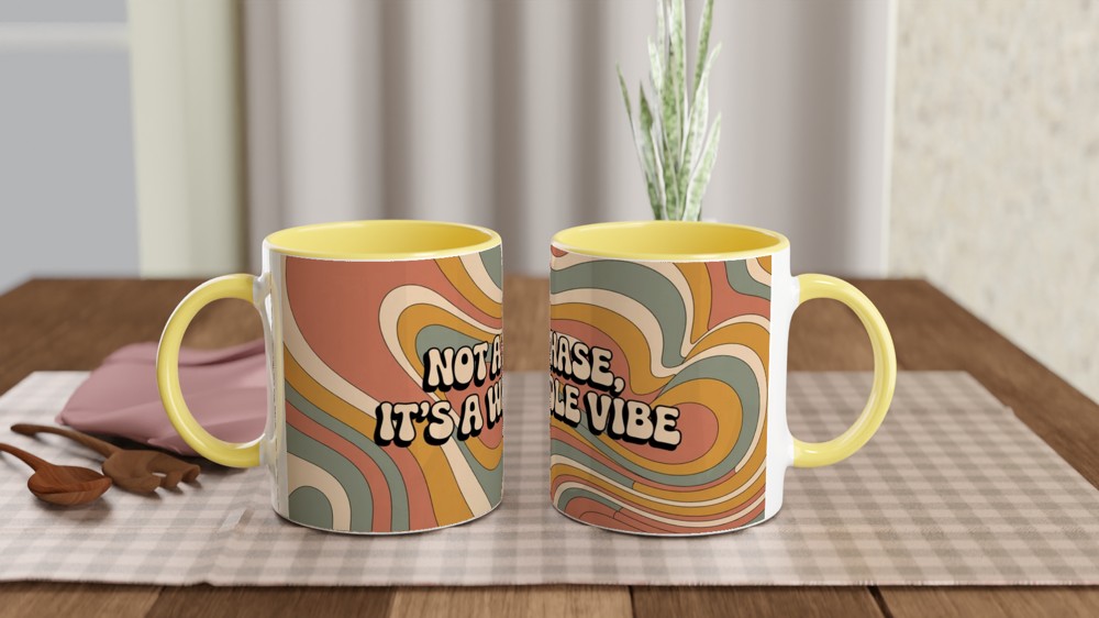 Not A Phase It's A Whole Vibe Retro Groovy Mug — view 8
