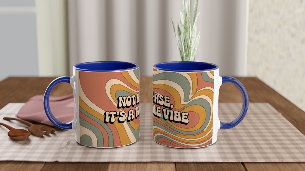 Not A Phase It's A Whole Vibe Retro Groovy Mug — view 4