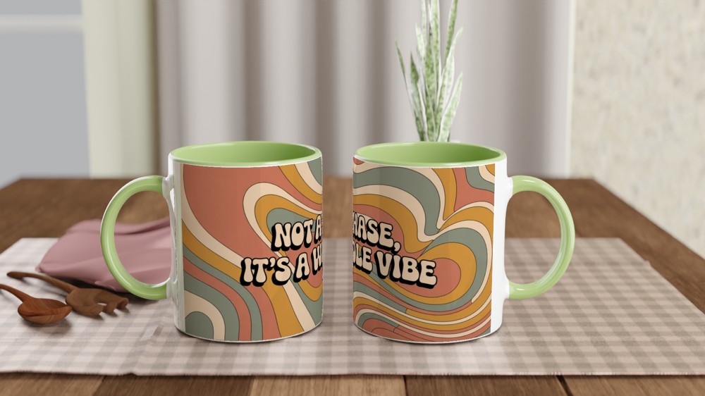 Not A Phase It's A Whole Vibe Retro Groovy Mug — view 5
