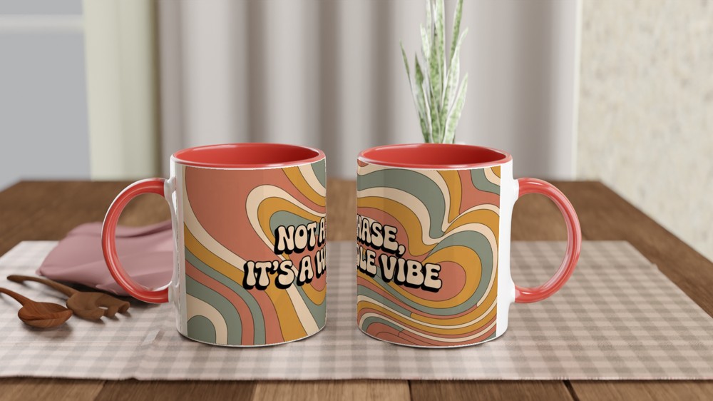 Not A Phase It's A Whole Vibe Retro Groovy Mug — view 7