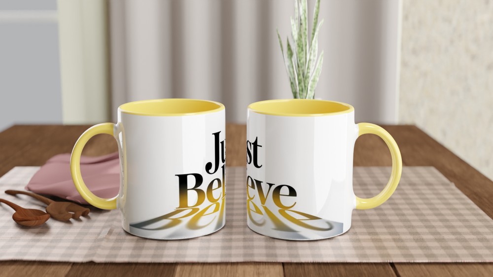Just Believe Inspirational Typography Mug — view 8