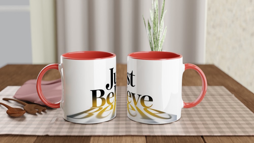 Just Believe Inspirational Typography Mug — view 7