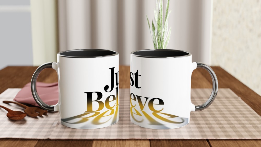 Just Believe Inspirational Typography Mug — view 9