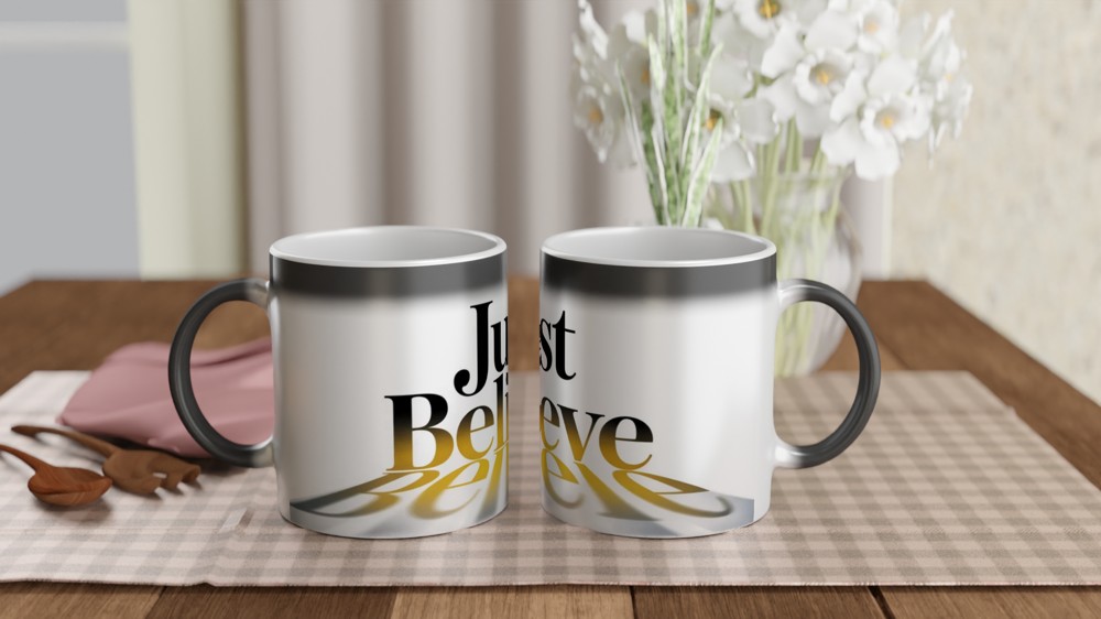Just Believe Inspirational Typography Mug — view 3