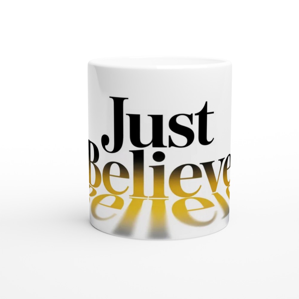 Just Believe Inspirational Typography Mug — view 11