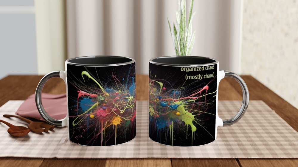 Organized Chaos (Mostly Chaos) Paint Splatter Mug — view 9
