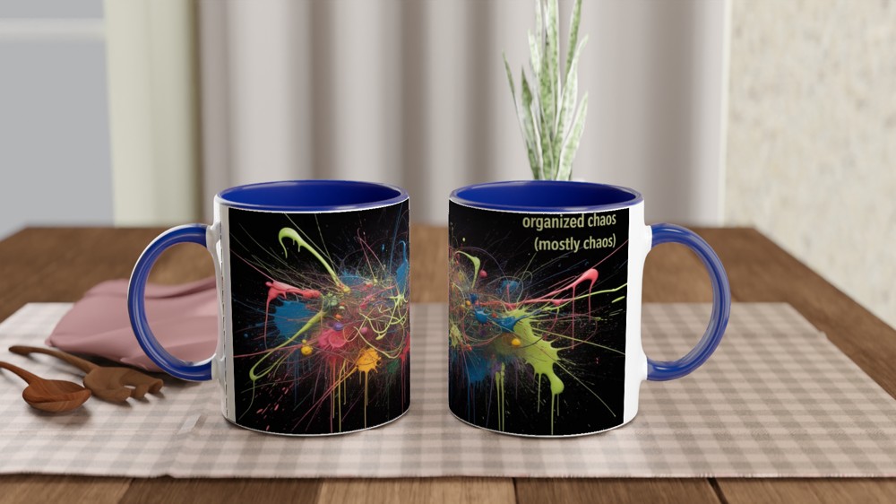 Organized Chaos (Mostly Chaos) Paint Splatter Mug — view 4