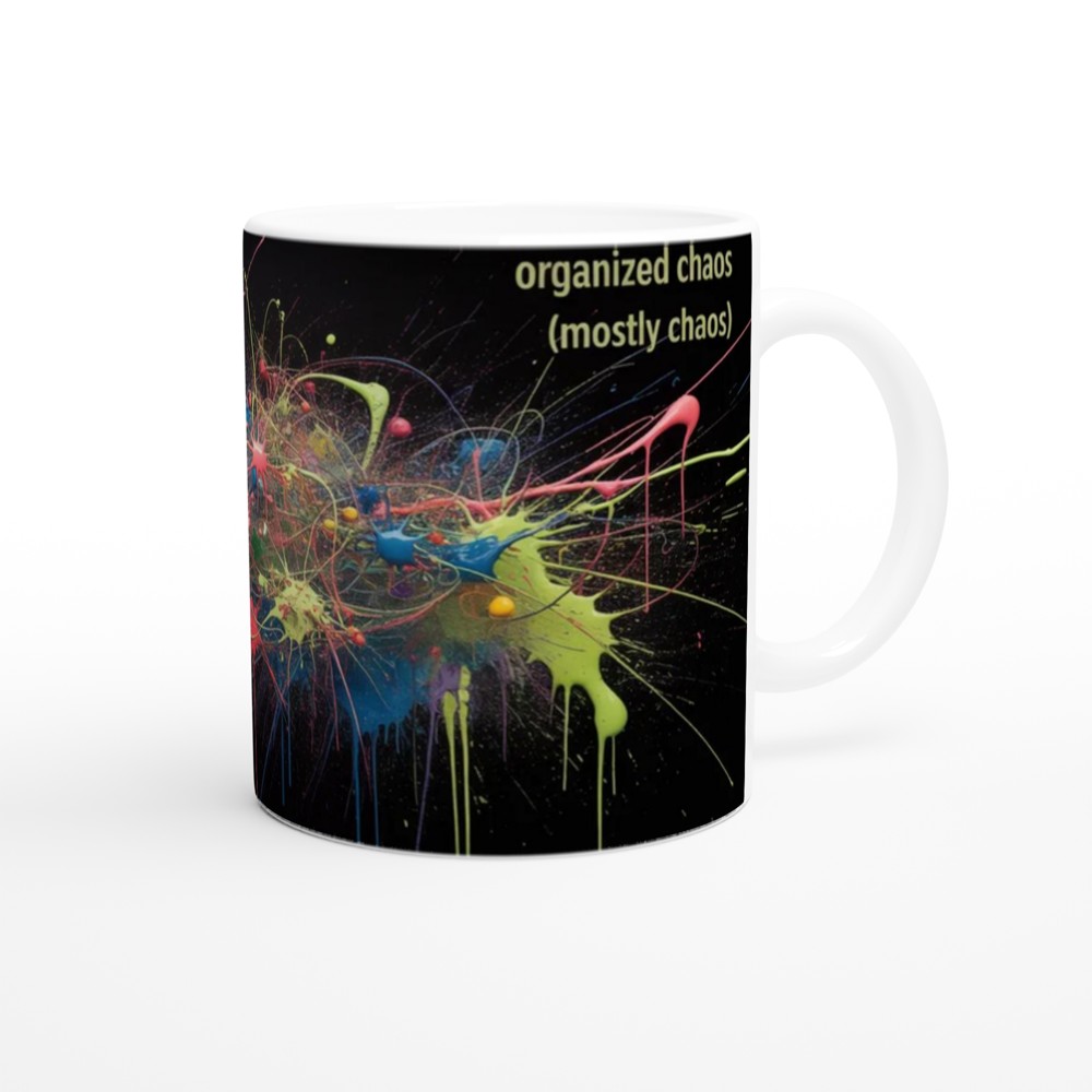 Organized Chaos (Mostly Chaos) Paint Splatter Mug — view 12